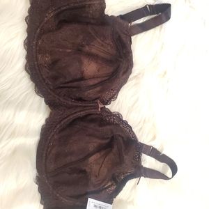 Adore Me NWT 46DD lace brown